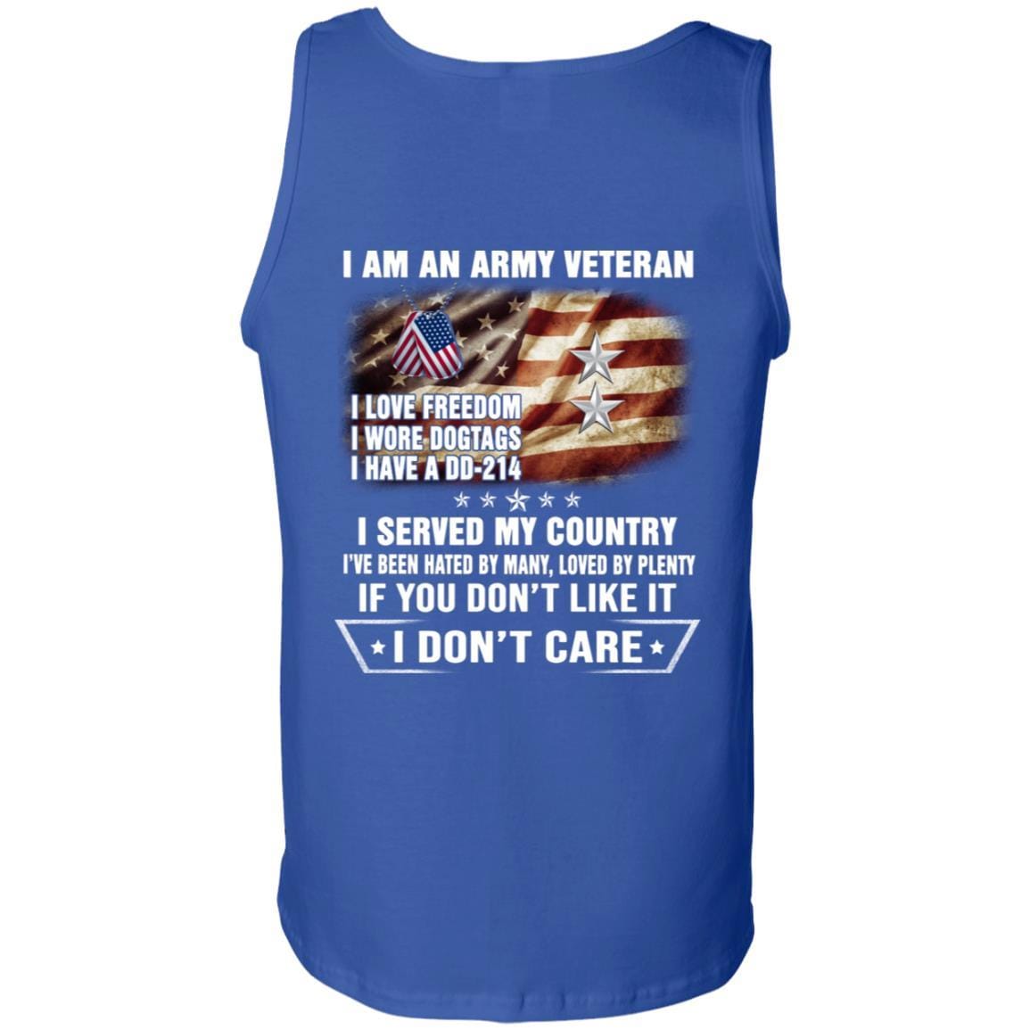 T-Shirt "I Am An Army Veteran" O-8 Major General(MG)Rank On Back-TShirt-Army-Veterans Nation