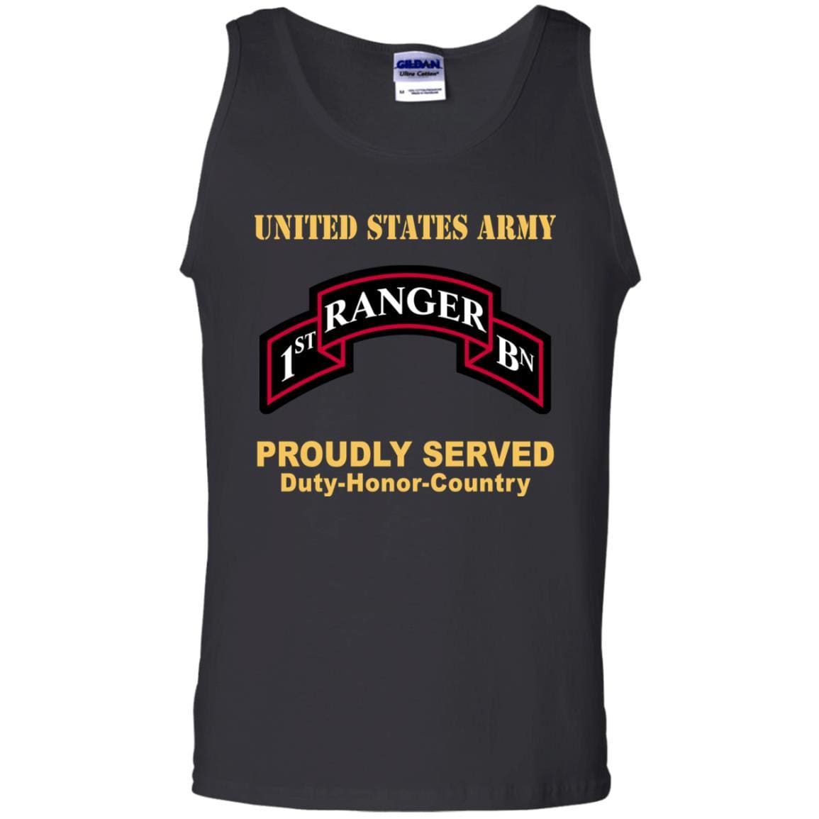 US ARMY 75 RANGER REGIMENT 1ST BATTALION - Proudly Served T-Shirt On Front For Men-TShirt-Army-Veterans Nation