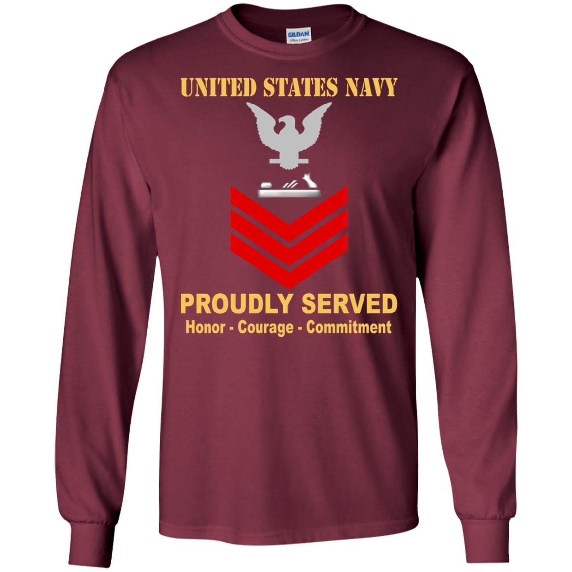 Navy Patternmaker Navy PM E-6 Rating Badges Proudly Served T-Shirt For Men On Front-TShirt-Navy-Veterans Nation