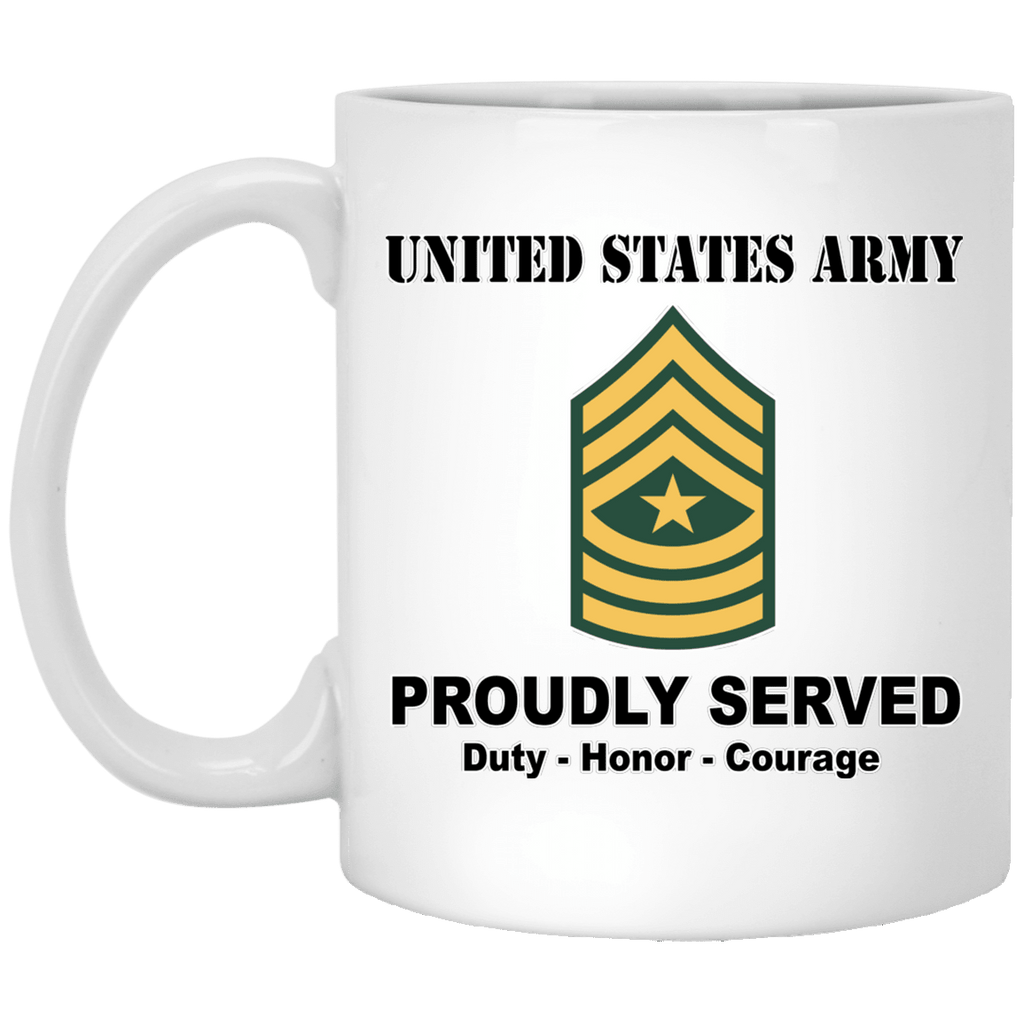 US Army E-9 Sergeant Major E9 SGM Noncommissioned Officer Ranks White Coffee Mug - Stainless Travel Mug-Mug-Army-Ranks-Veterans Nation