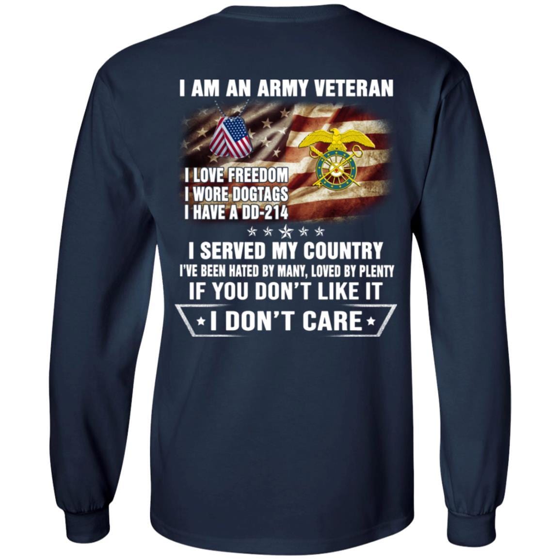 T-Shirt "I Am An Army Quartermaster Corps Veteran" On Back-TShirt-Army-Veterans Nation