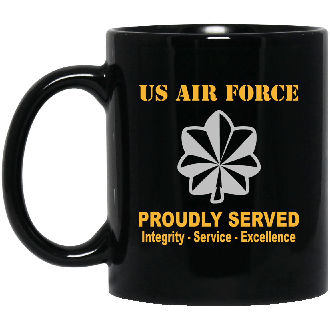 US Air Force O-5 Lieutenant Colonel Lt Co O5 Field Officer Ranks Proudly Served Black Mug 11 oz - 15 oz-Mug-USAF-Ranks-Veterans Nation