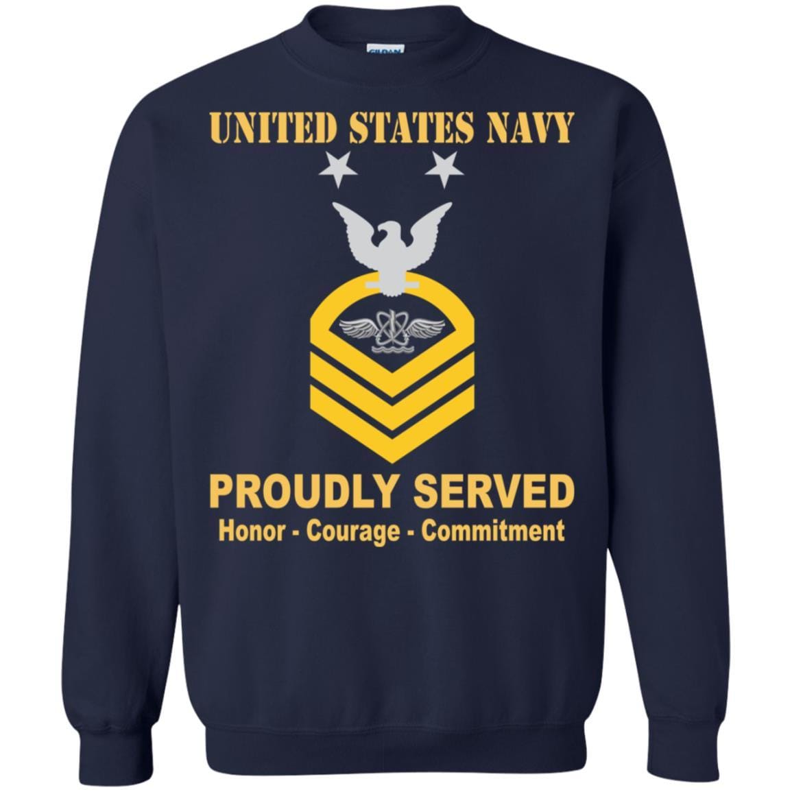 U.S Navy Naval aircrewman Navy AW E-9 Rating Badges Proudly Served T-Shirt For Men On Front-TShirt-Navy-Veterans Nation