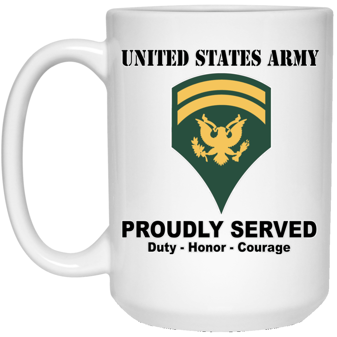 US Army E-6 SPC E6 Specialist Ranks White Coffee Mug - Stainless Travel Mug-Mug-Army-Ranks-Veterans Nation