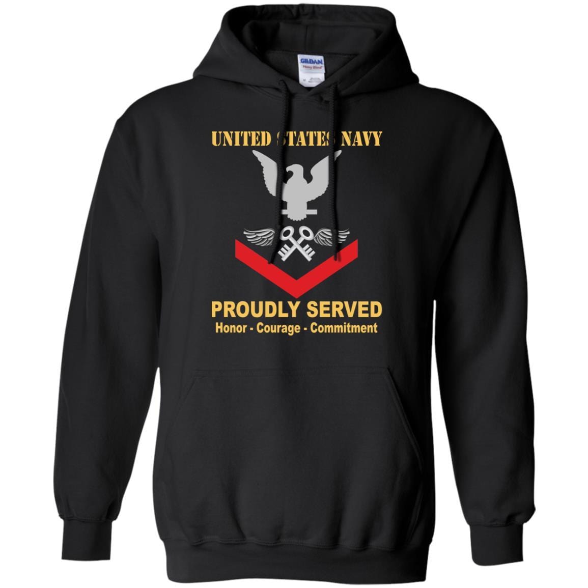 Navy Aviation Storekeeper Navy AK E-4 Rating Badges Proudly Served T-Shirt For Men On Front-TShirt-Navy-Veterans Nation