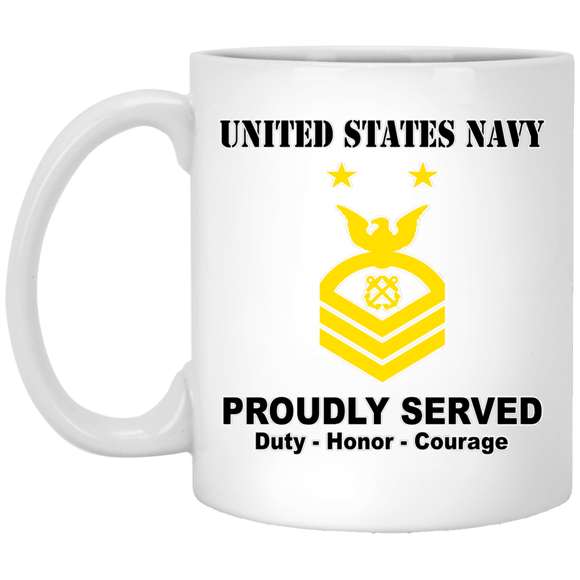 US Navy E-9 Master Chief Petty Officer E9 MCPO Senior Noncommissioned Officer Ranks T shirt White Coffee Mug - Stainless Travel Mug-Mug-Navy-Collar-Veterans Nation