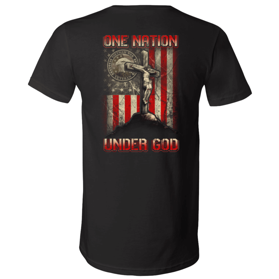 Military T-Shirt "One Nation Under God VietNam Veteran"-TShirt-General-Veterans Nation