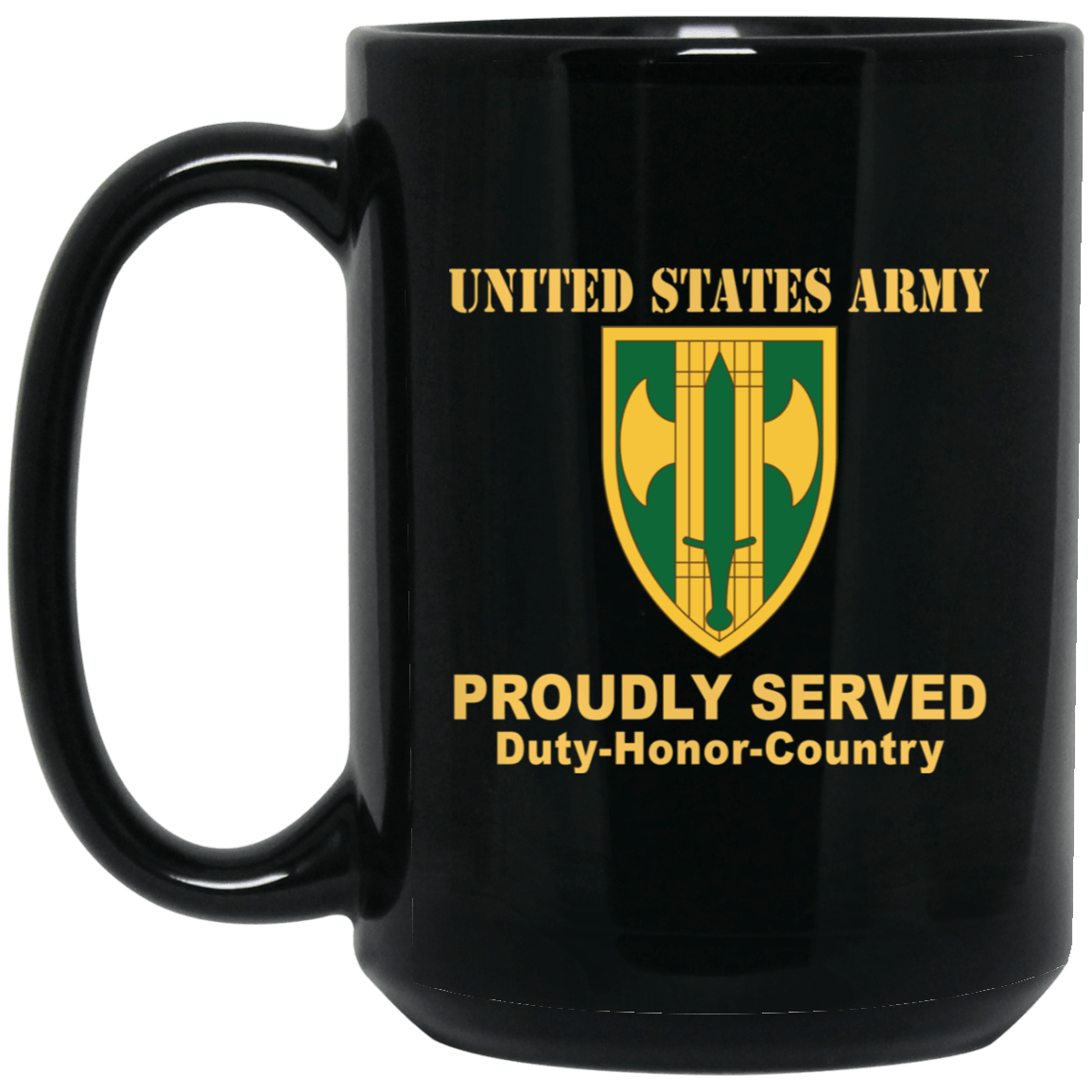 US ARMY 18TH MILITARY POLICE BRIGADE- 11 oz - 15 oz Black Mug-Mug-Army-CSIB-Veterans Nation