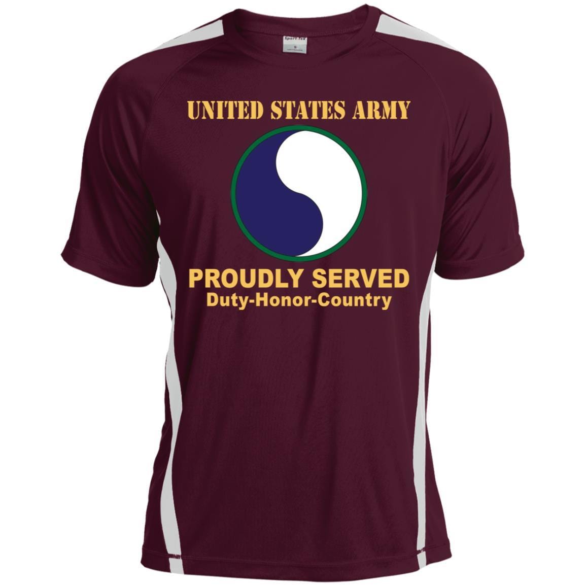 US ARMY 29TH INFANTRY DIVISION CSIB - Proudly Served T-Shirt On Front For Men-TShirt-Army-Veterans Nation