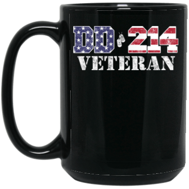 DD 214 Army Veteran 11 oz - 15 oz Black Mug-Mug-Army-Logo-Veterans Nation