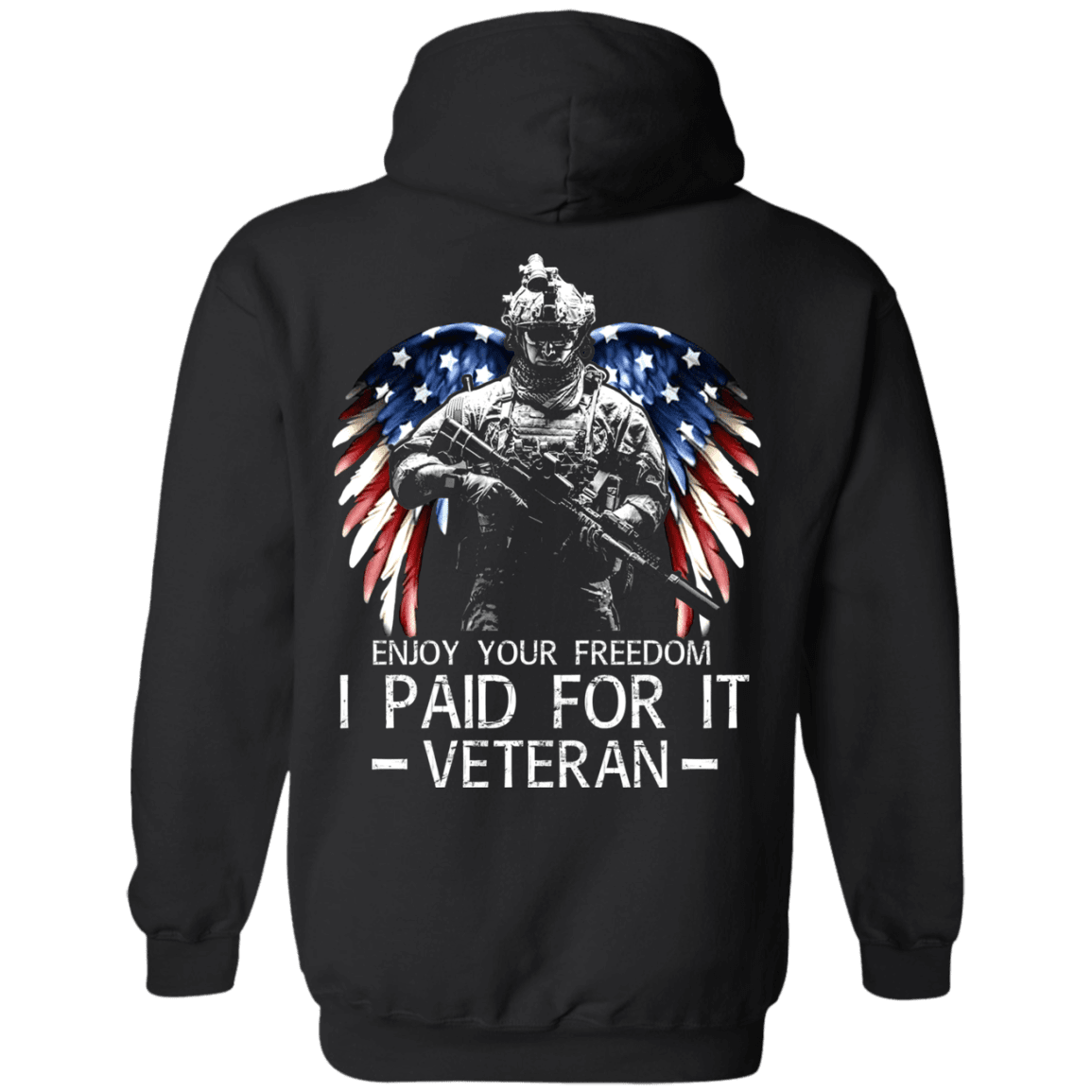 Military T-Shirt "Enjoy your freedom I paid for it" Men Back-TShirt-General-Veterans Nation