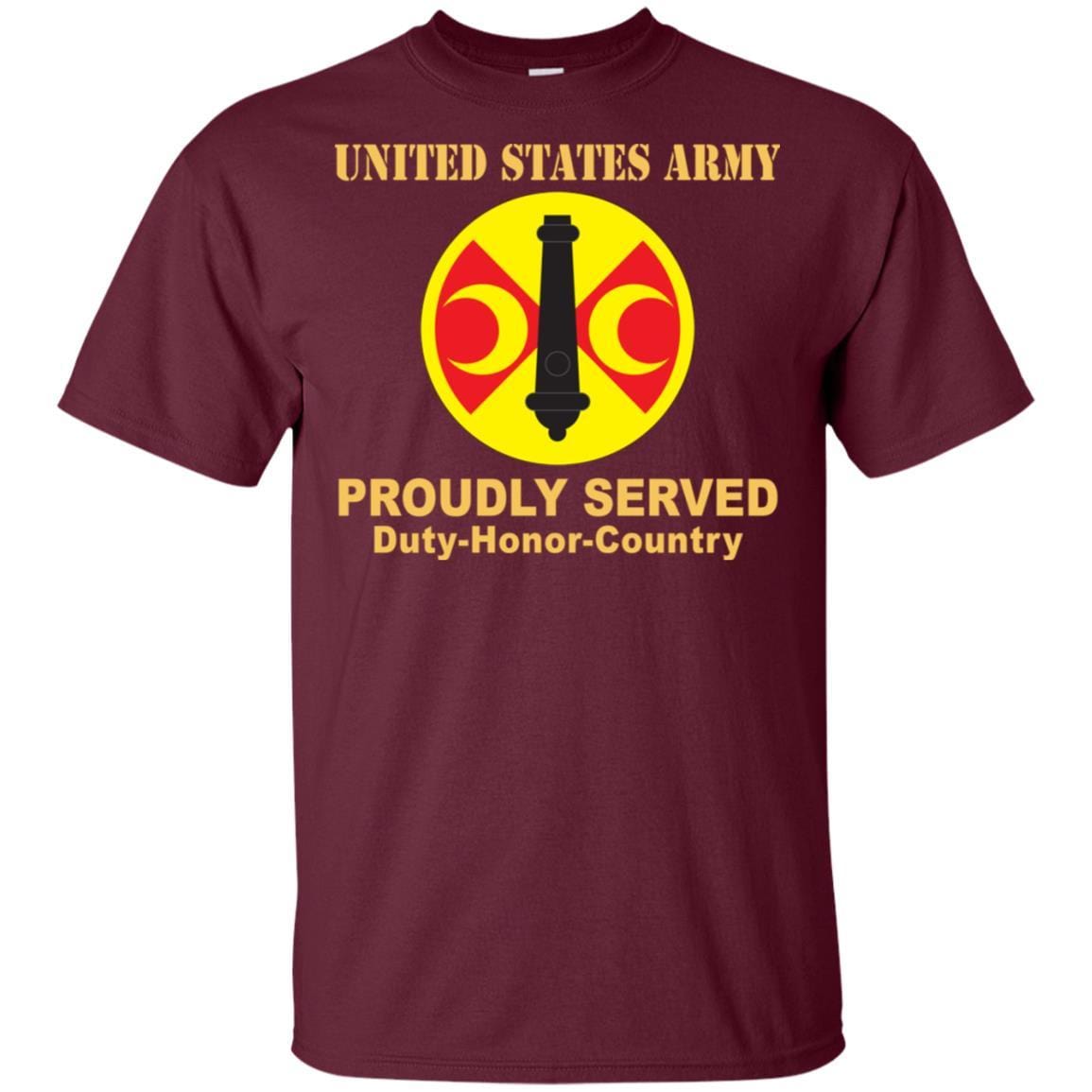 US ARMY 210TH FIRES BRIGADE- Proudly Served T-Shirt On Front For Men-TShirt-Army-Veterans Nation