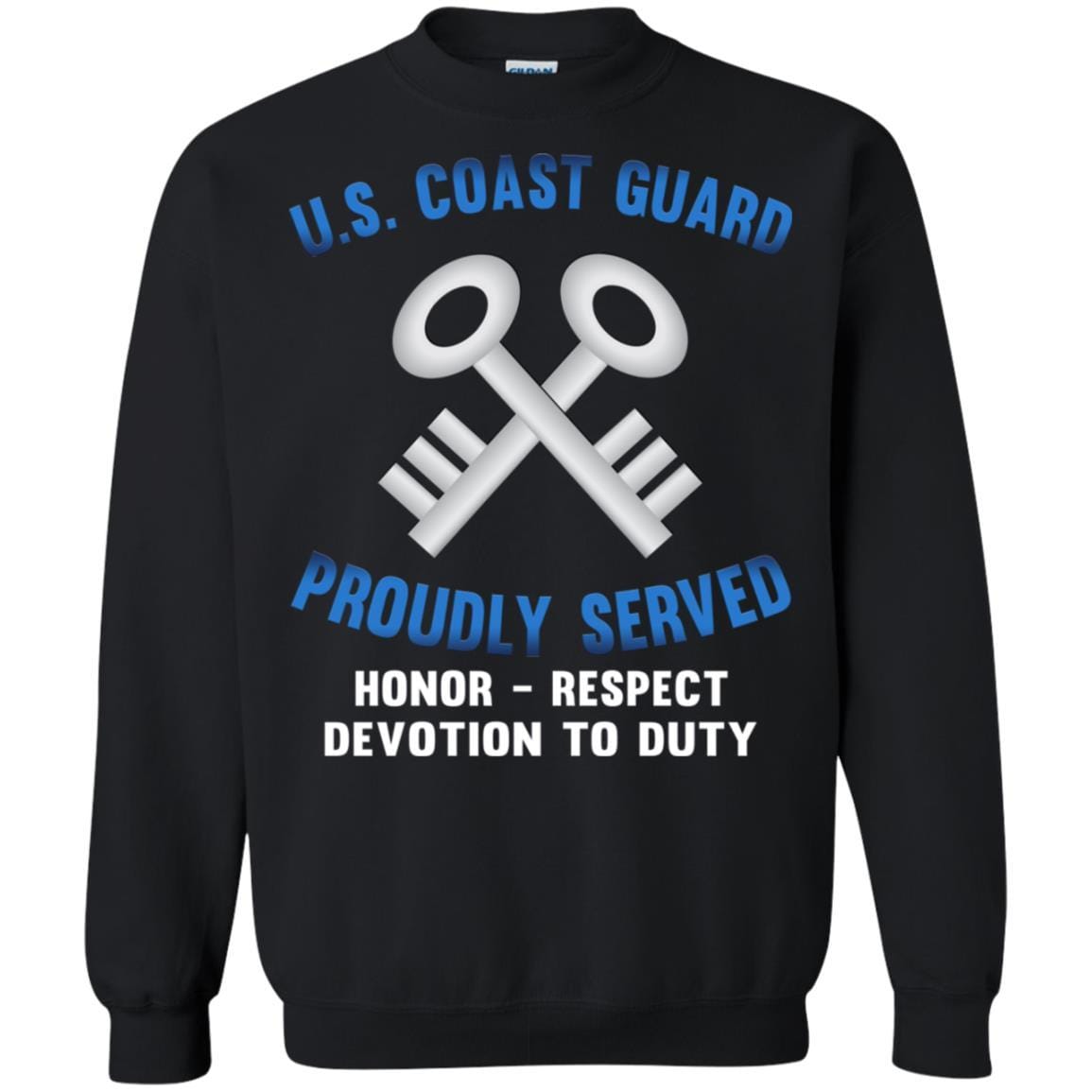 US Coast Guard Storekeeper SK Logo Proudly Served T-Shirt For Men On Front-TShirt-USCG-Veterans Nation
