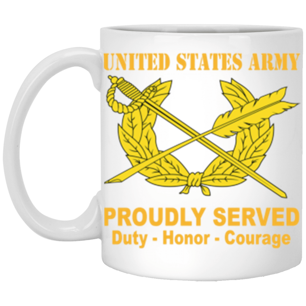 US Army Judge Advocate General's Corps Proudly Served Core Values 11 oz. White Mug-Drinkware-Veterans Nation