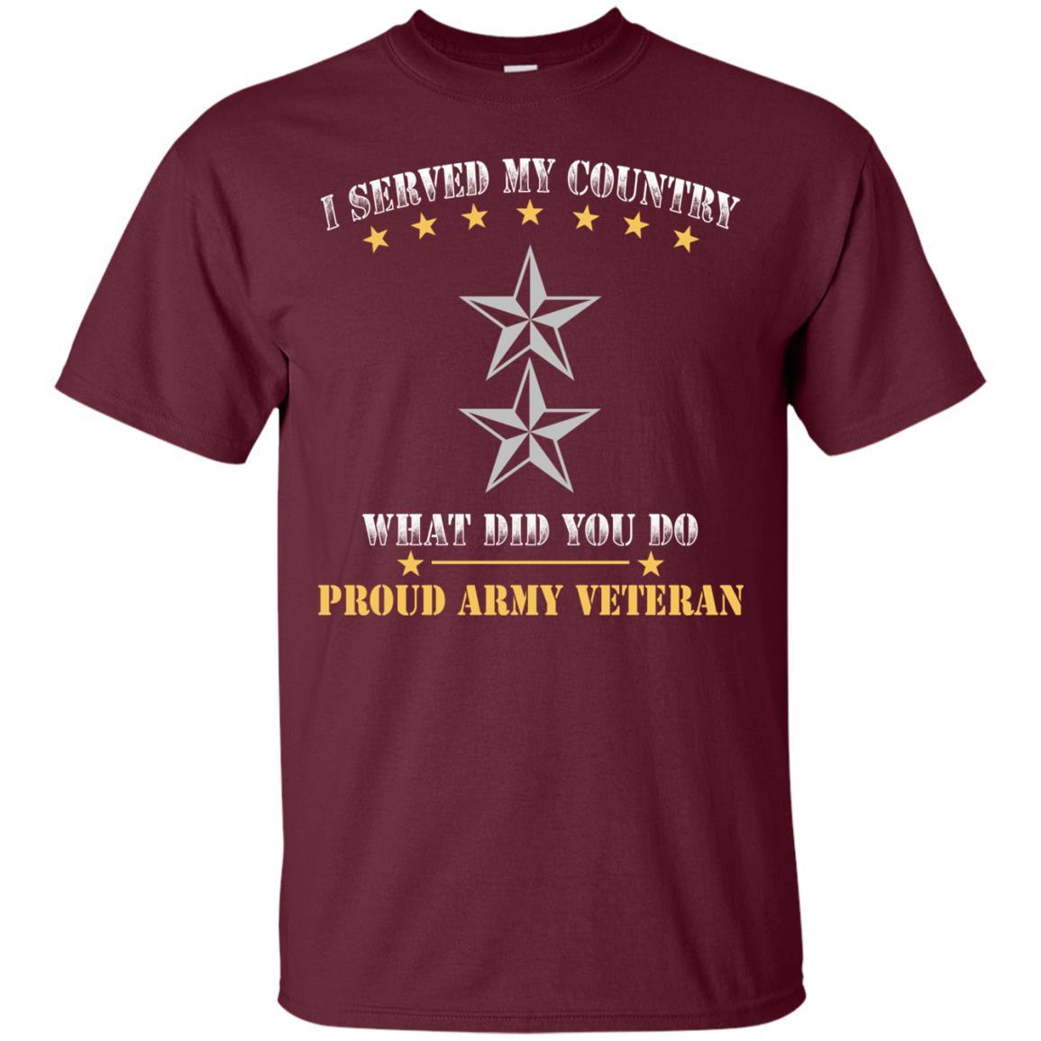 US Army O-8 Major General O8 MG General Officer Ranks Men Front T Shirt - Proud US Army Veteran-TShirt-Army-Veterans Nation