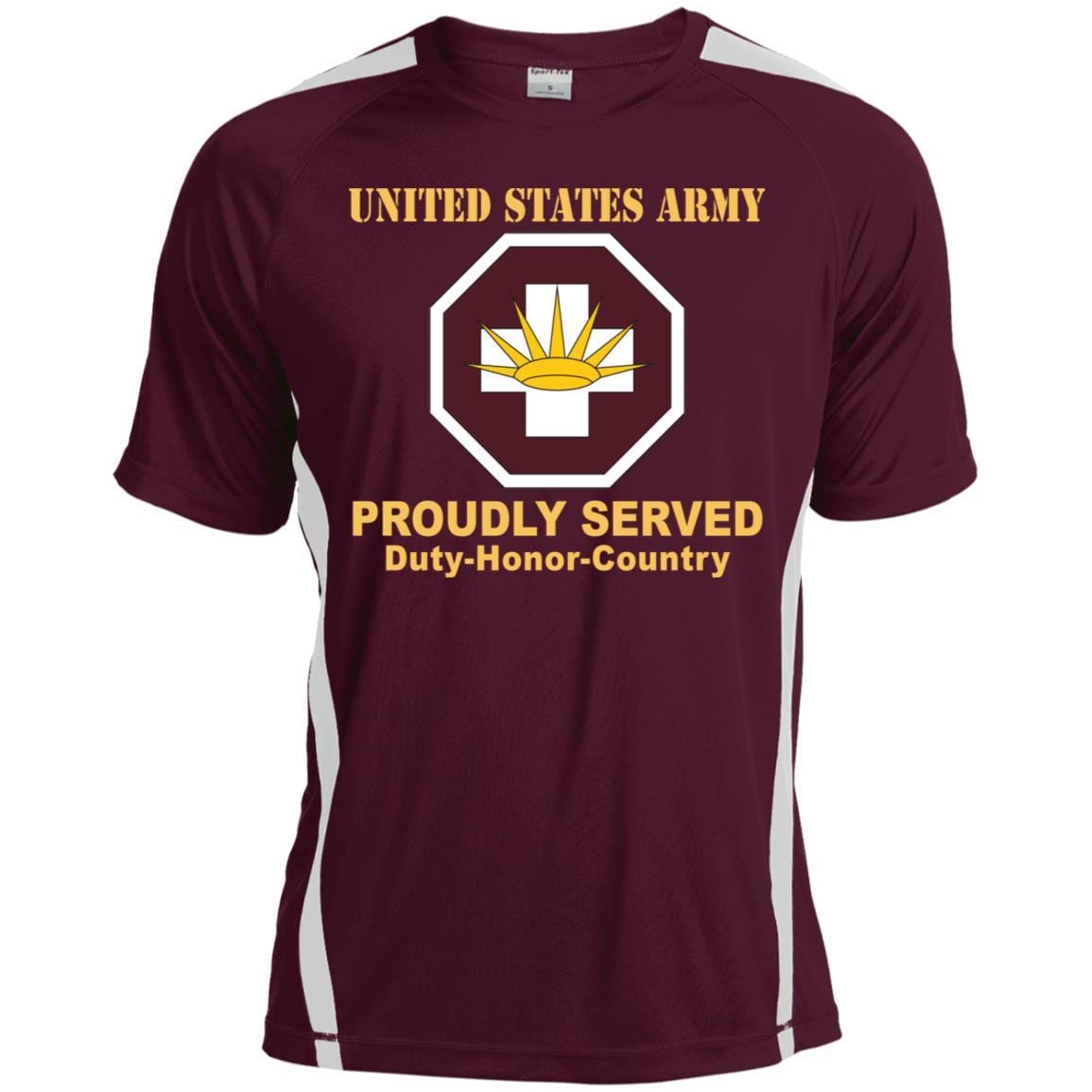 US ARMY 8TH MEDICAL BRIGADE- Proudly Served T-Shirt On Front For Men-TShirt-Army-Veterans Nation