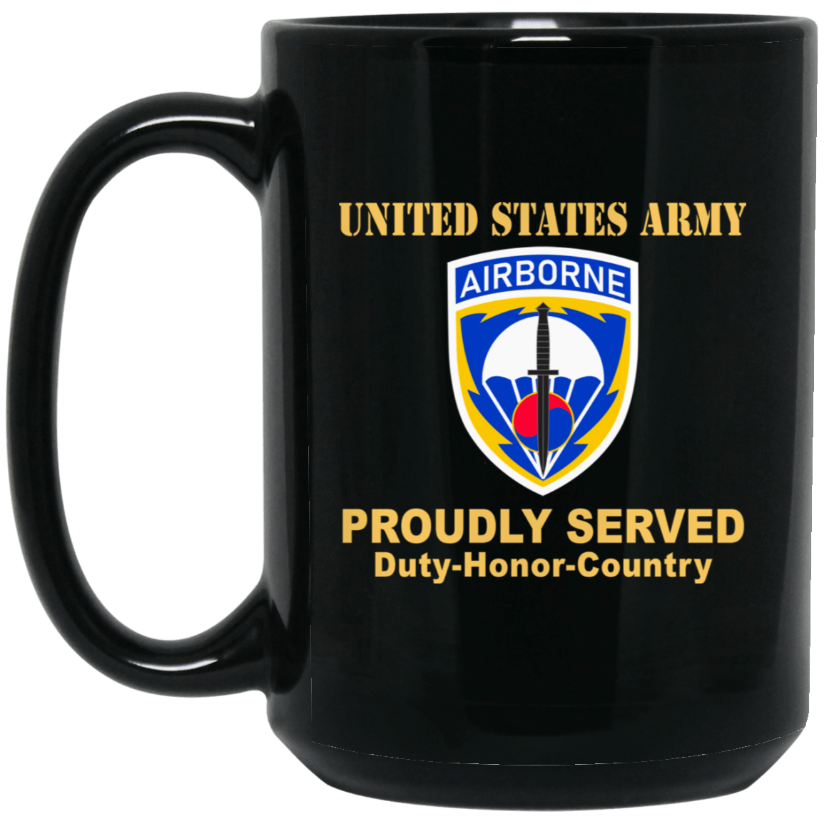 US ARMY SPECIAL OPERATIONS COMMAND KOREA- 11 oz - 15 oz Black Mug-Mug-Army-CSIB-Veterans Nation