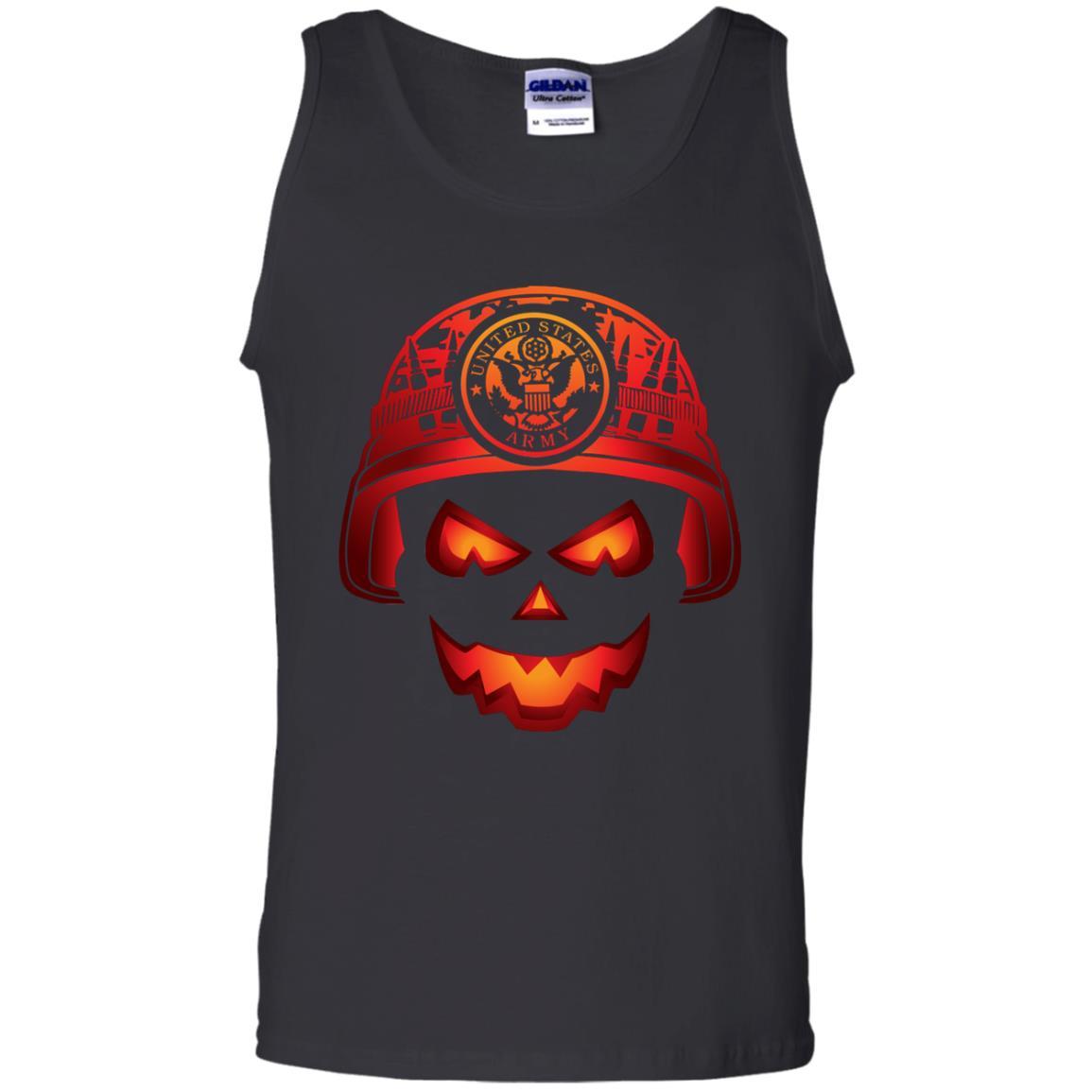US Army Halloween Skull Men T Shirt On Front-TShirt-Army-Veterans Nation