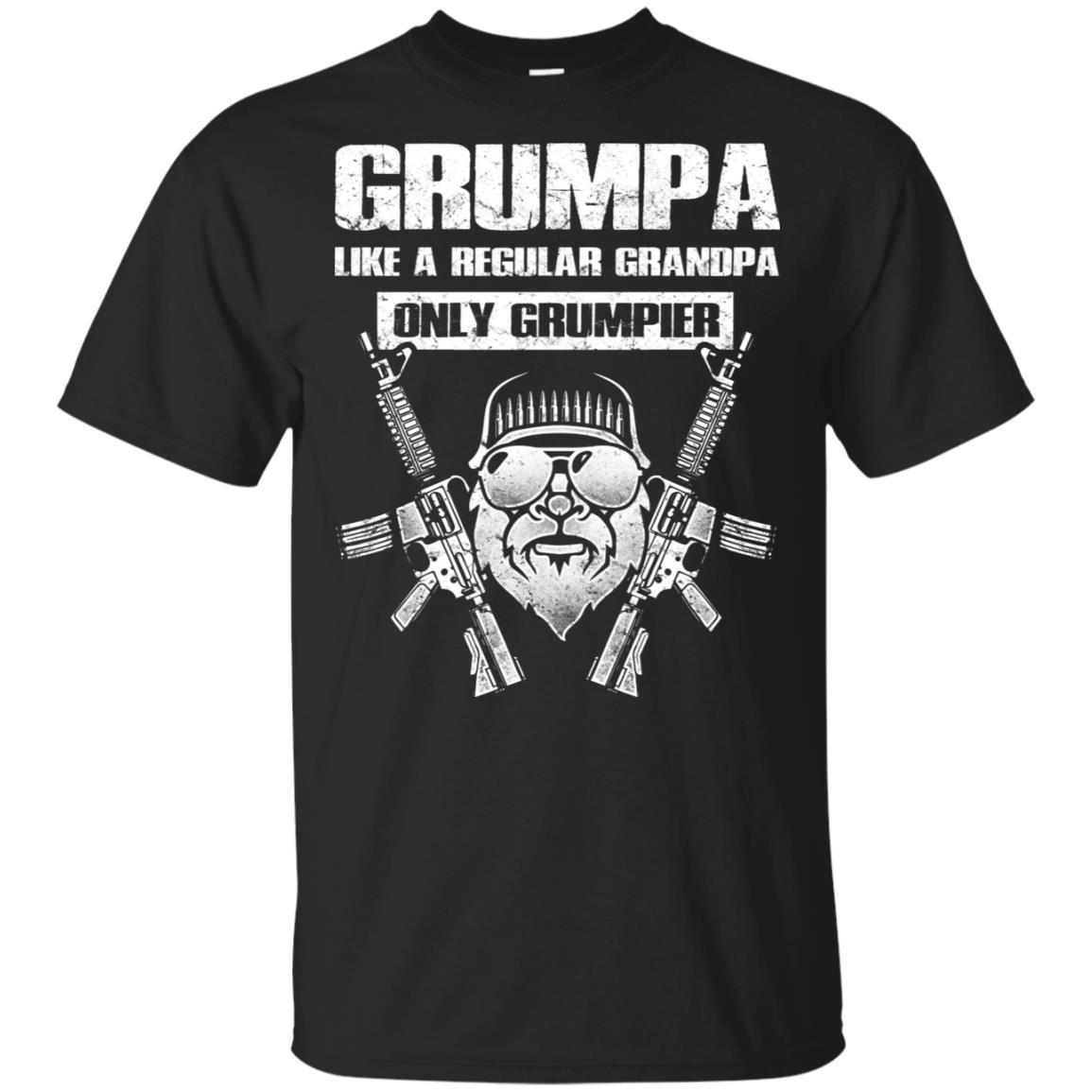 Military T-Shirt "GRUMPA LIKE A REGULAR GRANDPA ONLY GRUMPIER On" Front-TShirt-General-Veterans Nation