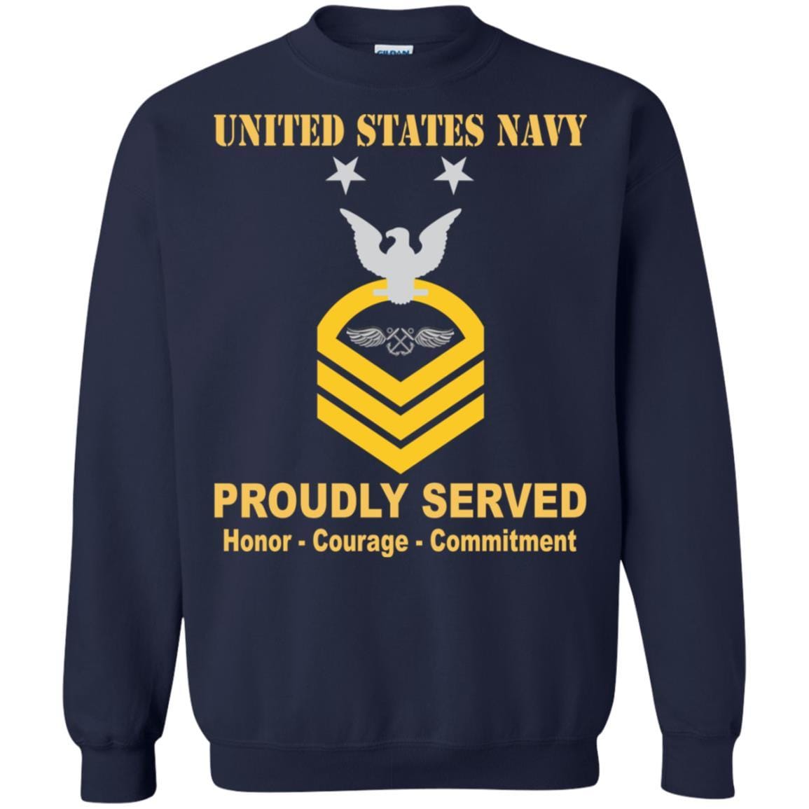 U.S Navy Aviation Boatswain's Mate Navy AB E-9 Rating Badges Proudly Served T-Shirt For Men On Front-TShirt-Navy-Veterans Nation