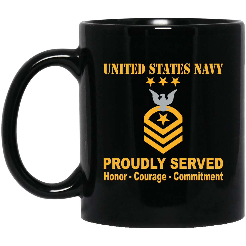 US Navy E-9 Master Chief Petty Officer Of The Navy E9 MCPON Collar Device Black Mug 11 oz - 15 oz-Mug-Navy-Collar-Veterans Nation