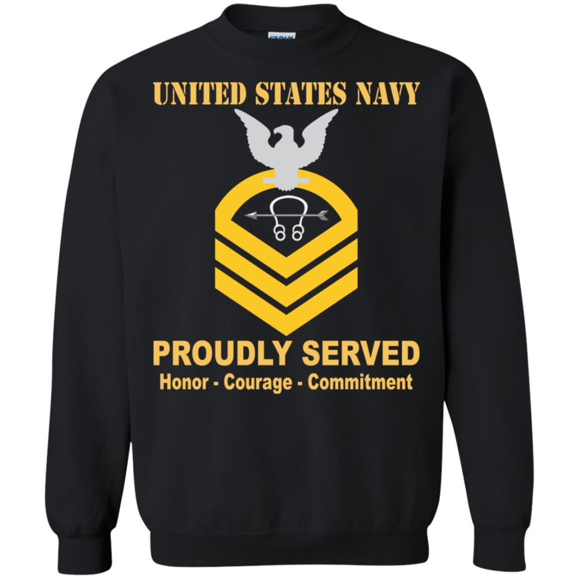 Navy Sonar Technician Navy ST E-7 Rating Badges Proudly Served T-Shirt For Men On Front-TShirt-Navy-Veterans Nation