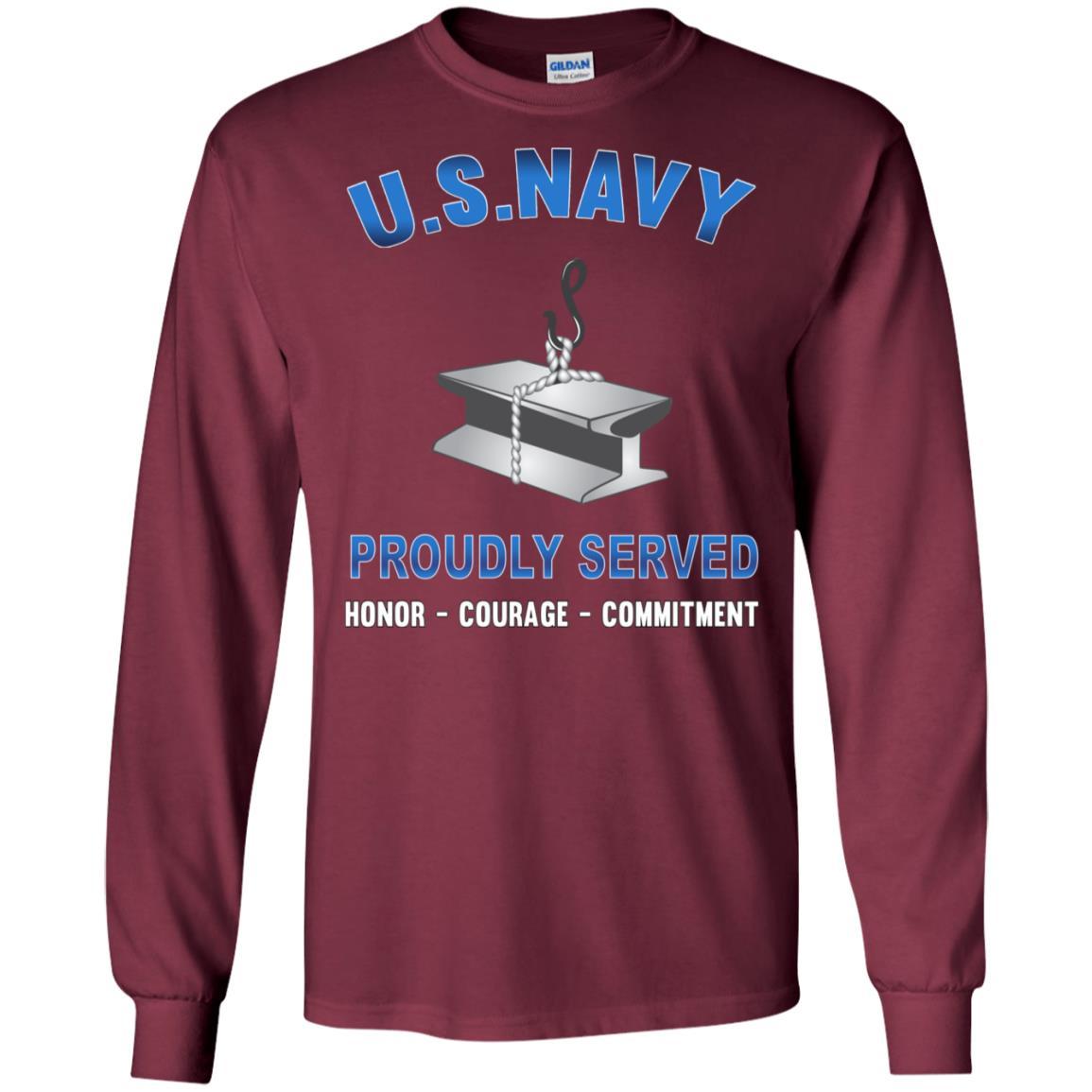 Navy Steelworker Navy SW - Proudly Served T-Shirt For Men On Front-TShirt-Navy-Veterans Nation
