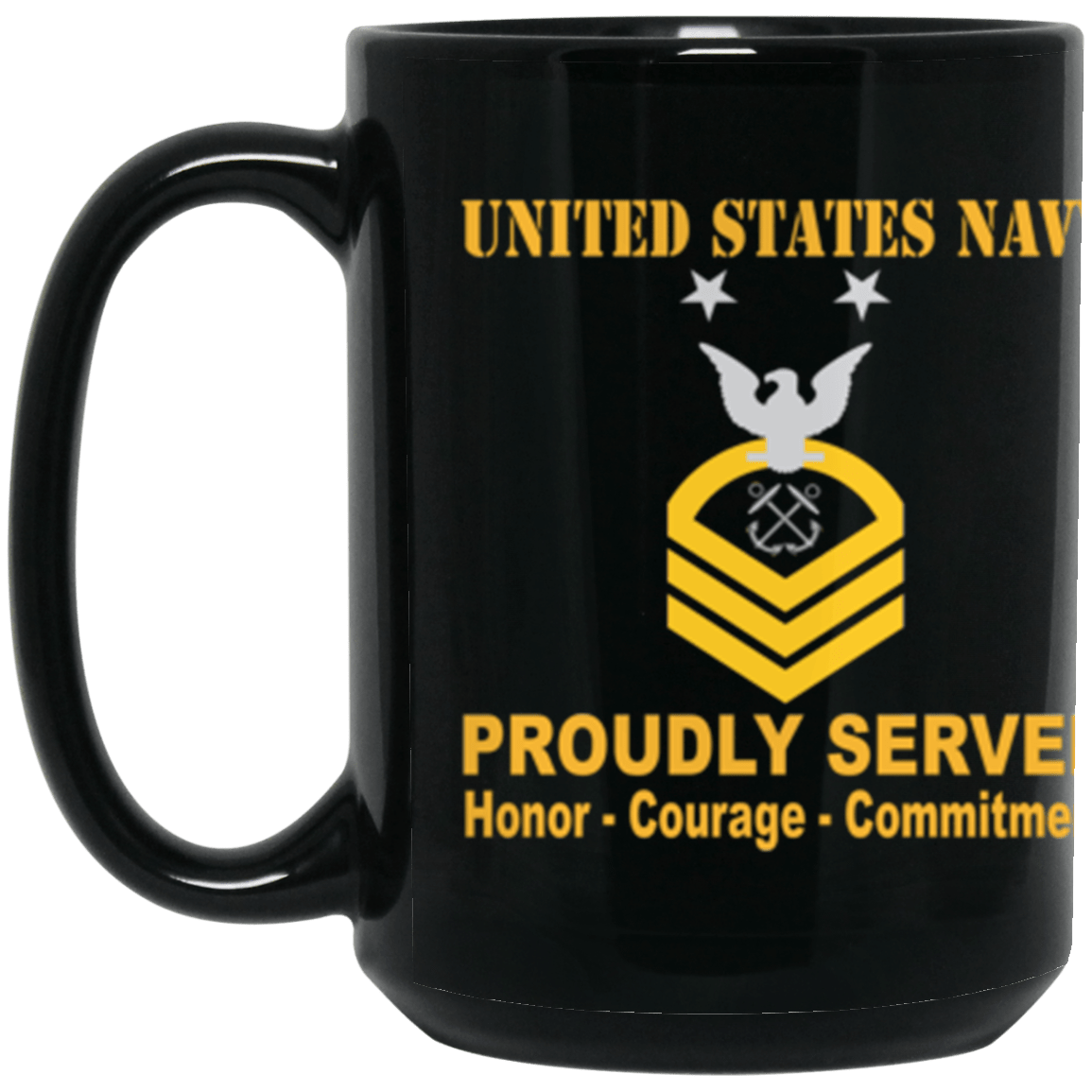 US Navy BM E-9 15 oz. Black Mug-Drinkware-Veterans Nation