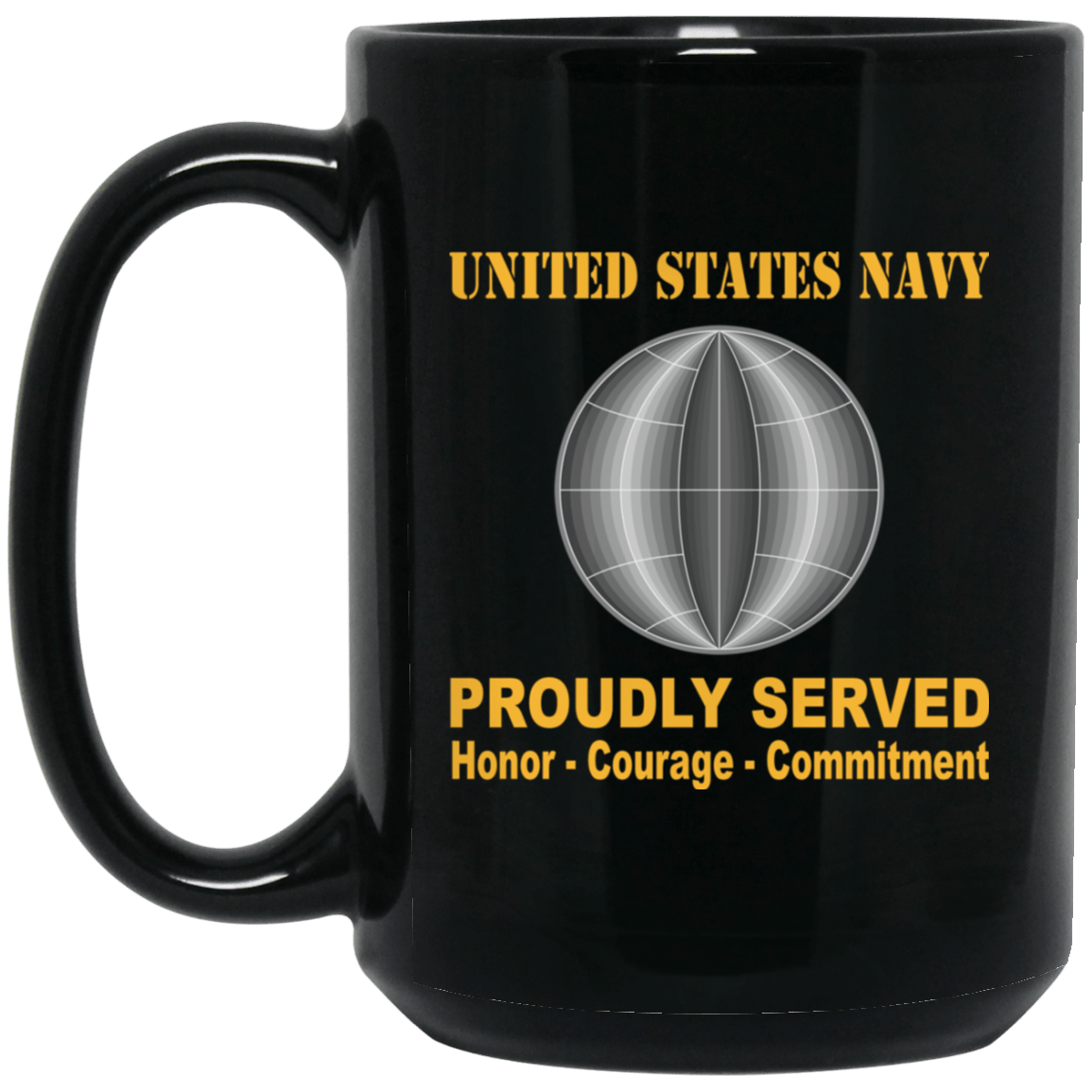 U.S Navy Electrician's mate Navy EM Proudly Served Black Mug 11 oz - 15 oz-Mug-Navy-Rate-Veterans Nation