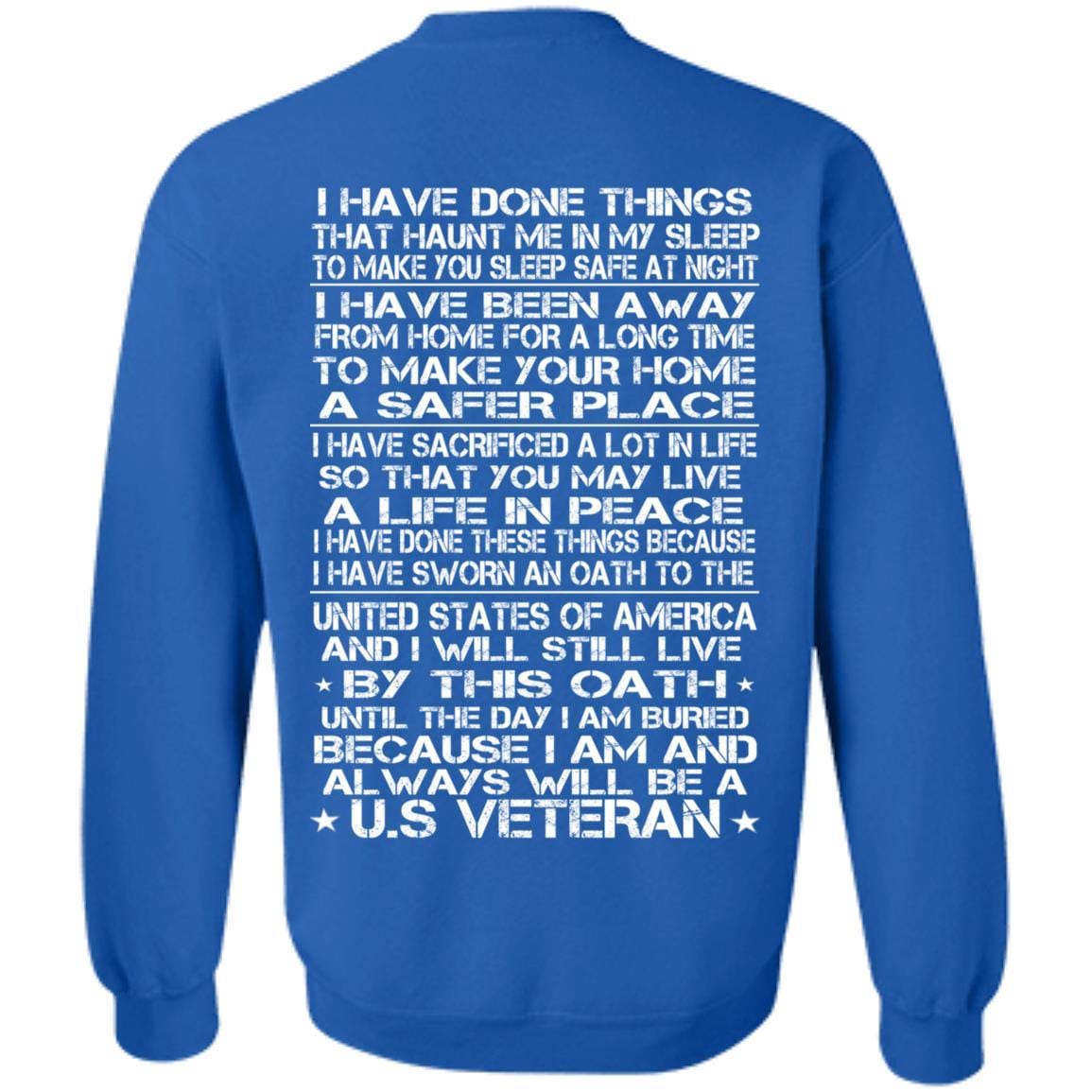 Always US Vet Crewneck Pullover Sweatshirt 8 oz.-Sweatshirts-Veterans Nation