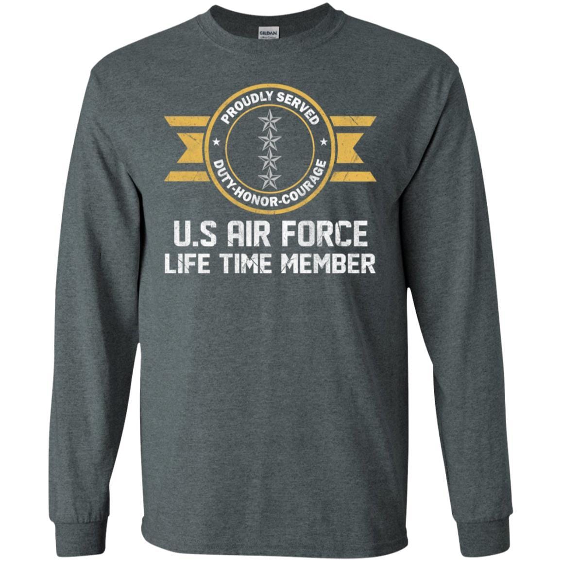 Life time member-US Air Force O-10 General Gen O10 General Officer Ranks Men T Shirt On Front-TShirt-USAF-Veterans Nation