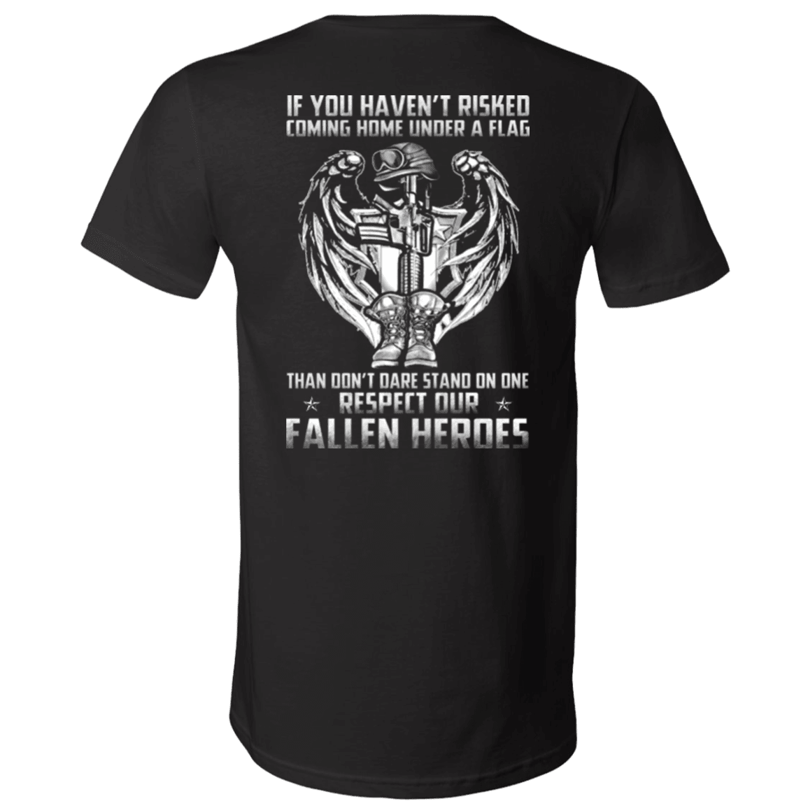 Military T-Shirt "Veteran - Under A Flag Respect Our Fallen Heroes"-TShirt-General-Veterans Nation