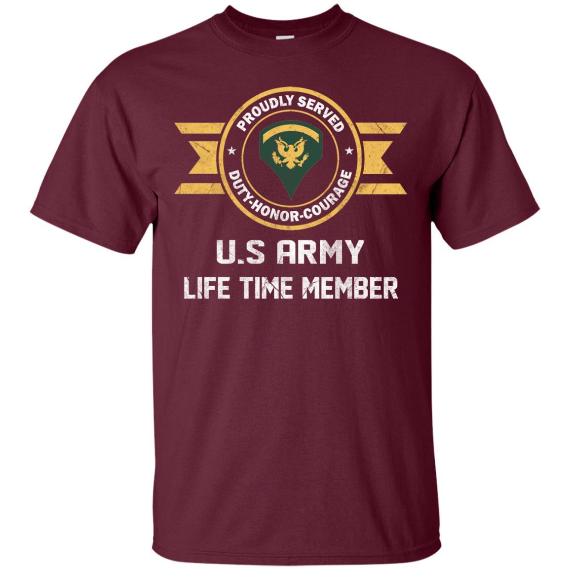 Life Time Member - US Army E-5 SPC E5 Specialist Ranks Men T Shirt On Front-TShirt-Army-Veterans Nation