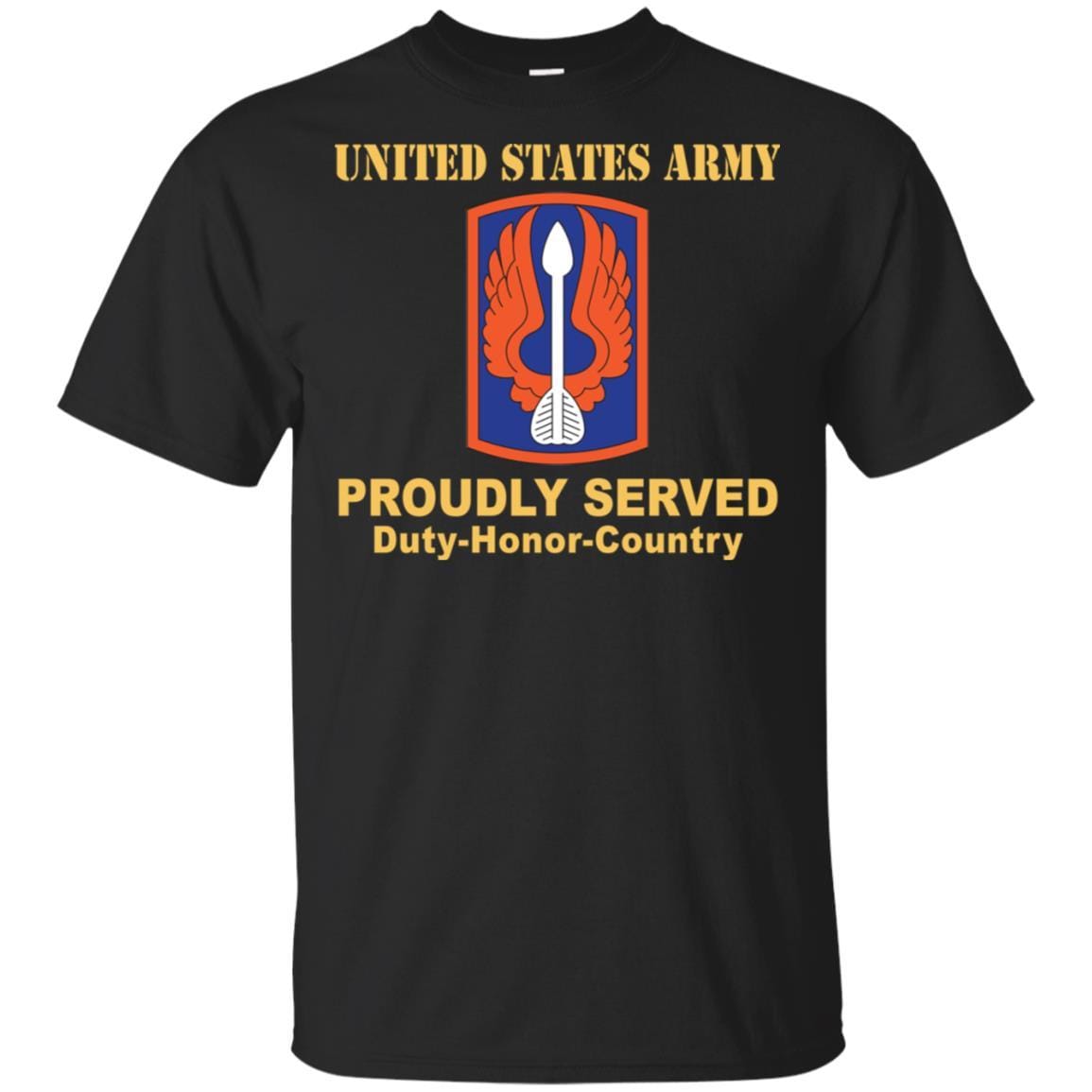 US ARMY 18TH AVIATION BRIGADE- Proudly Served T-Shirt On Front For Men-TShirt-Army-Veterans Nation