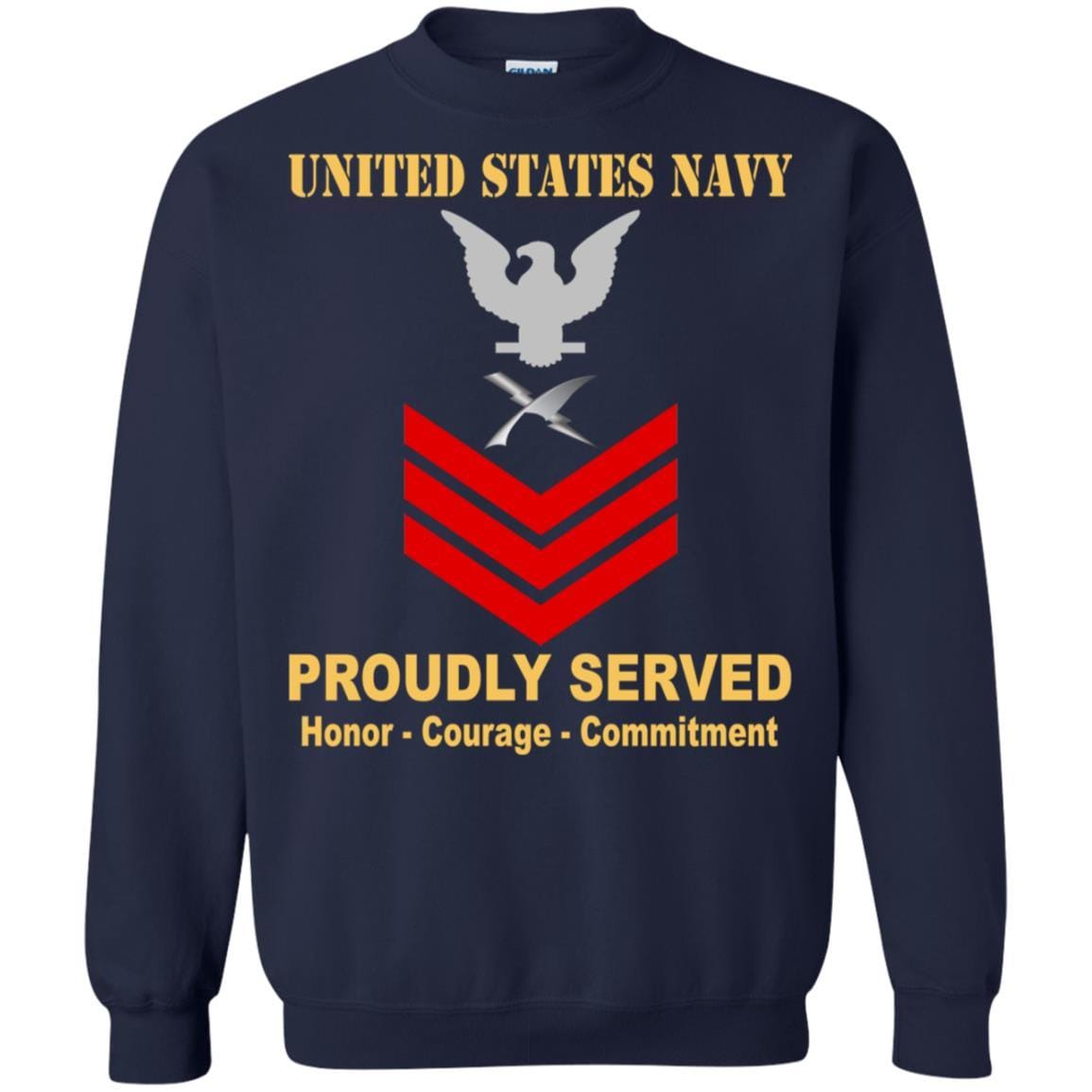 U.S Navy Cryptologic technician Navy CT E-6 Rating Badges Proudly Served T-Shirt For Men On Front-TShirt-Navy-Veterans Nation