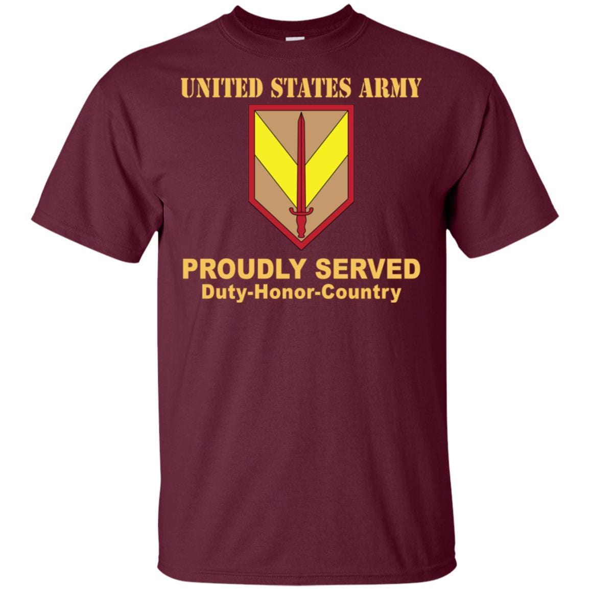 US ARMY 1ST SUSTAINMENT COMMAND- Proudly Served T-Shirt On Front For Men-TShirt-Army-Veterans Nation