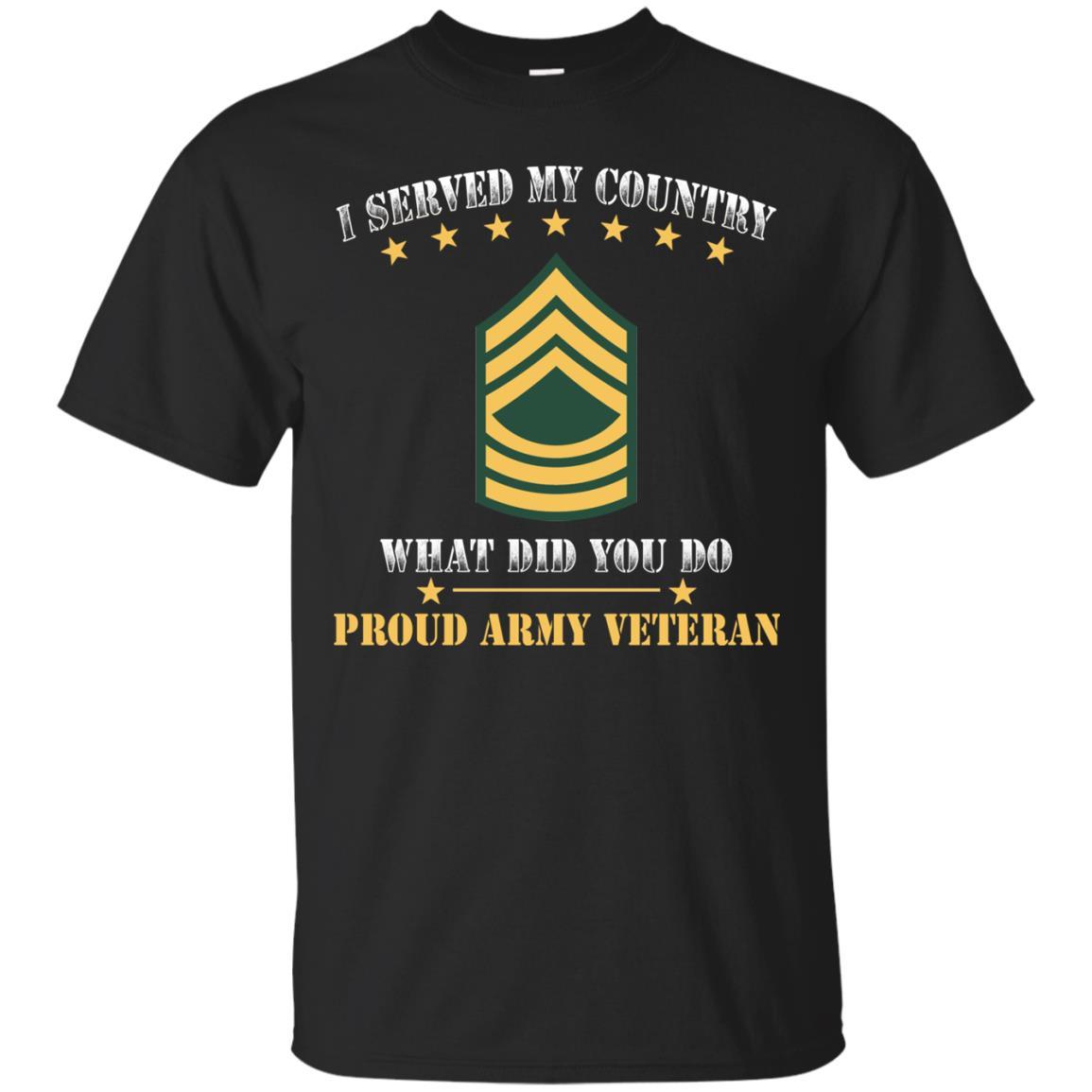 US Army E-8 Master Sergeant E8 MSG Noncommissioned Officer Ranks Men Front T Shirt - Proud US Army Veteran-TShirt-Army-Veterans Nation