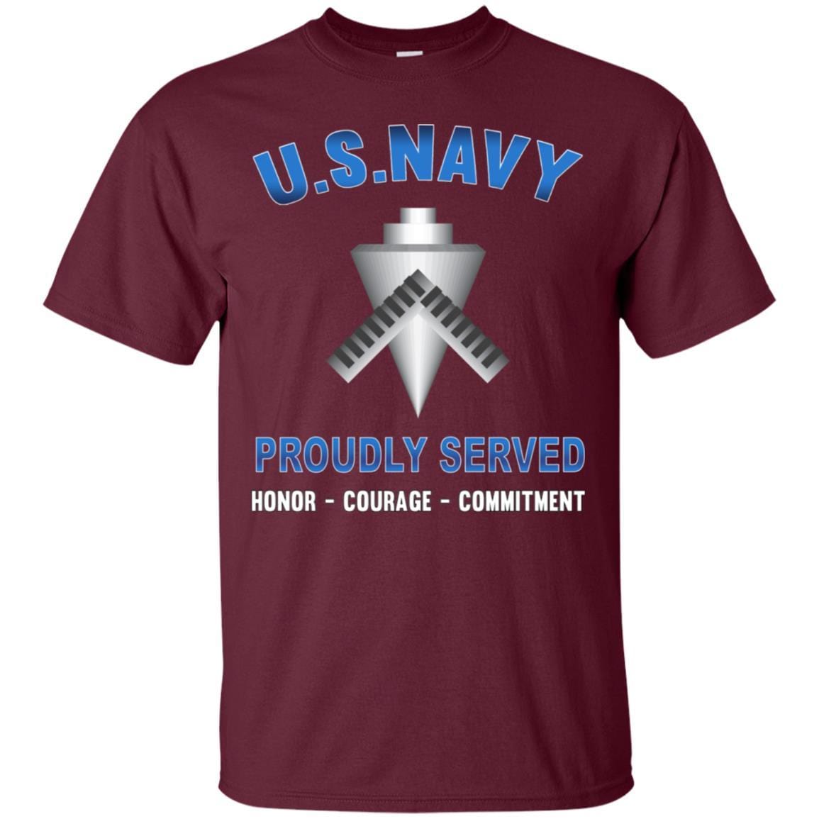 U.S Navy Builder Navy BU - Proudly Served T-Shirt For Men On Front-TShirt-Navy-Veterans Nation