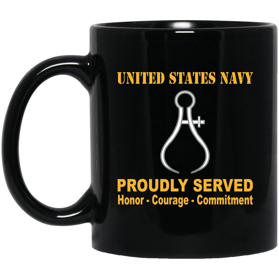 Navy Instrumentman Navy IM Proudly Served Black Mug 11 oz - 15 oz-Mug-Navy-Rate-Veterans Nation