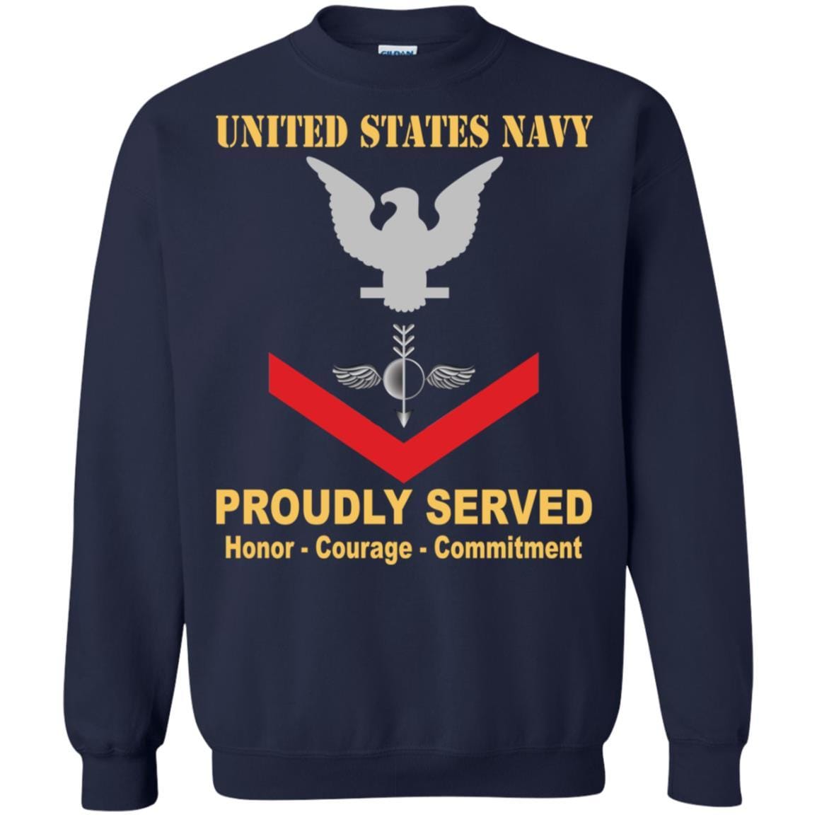 Navy Aerographers Mate Navy AG E-4 Rating Badges Proudly Served T-Shirt For Men On Front-TShirt-Navy-Veterans Nation