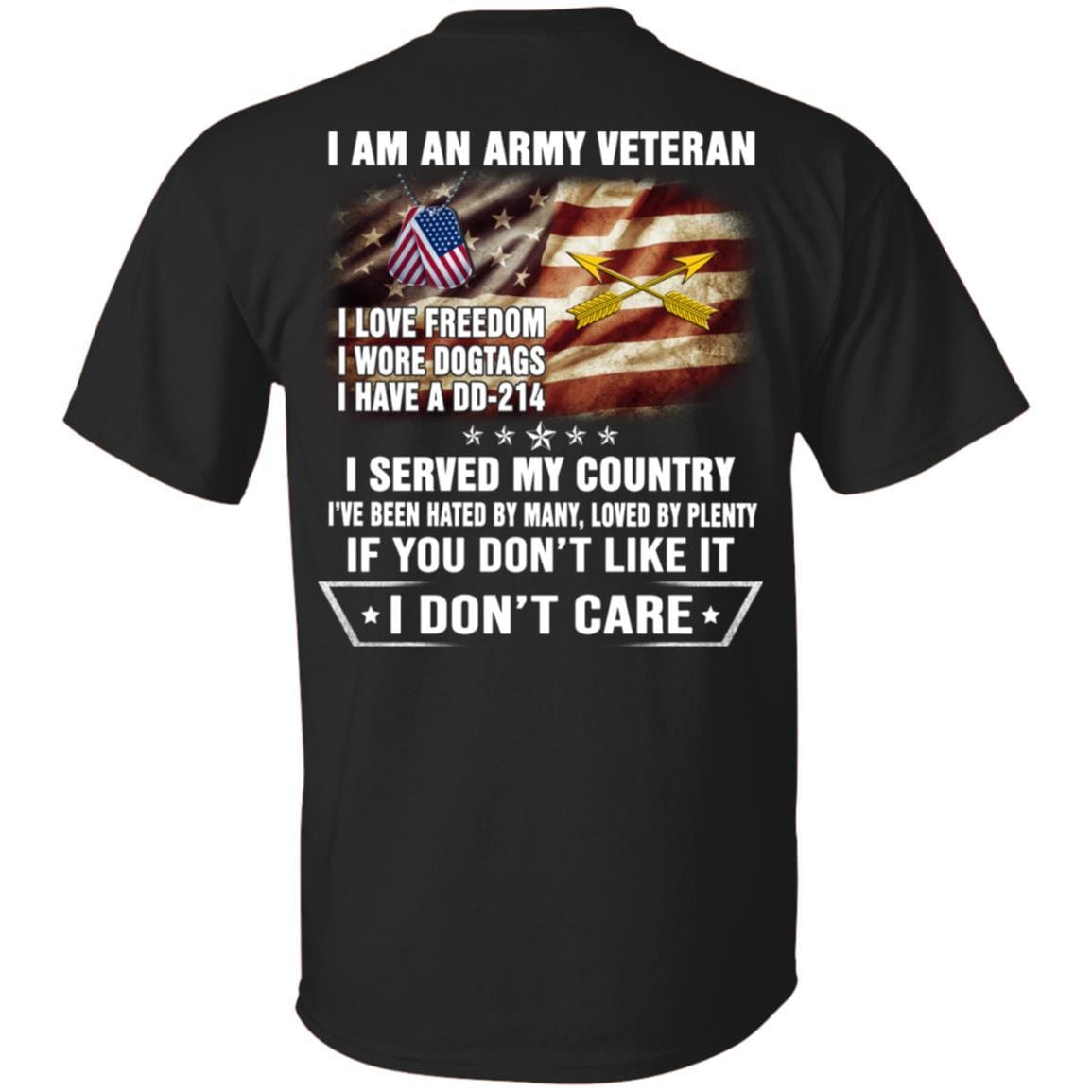 T-Shirt "I Am An Army Special Forces (USASFC) Veteran" On Back-TShirt-Army-Veterans Nation