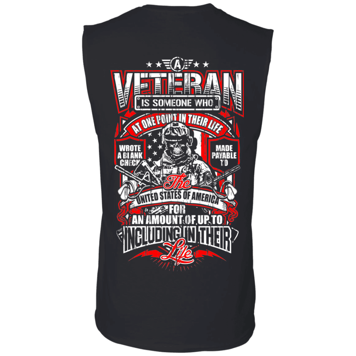 Military T-Shirt "A Veteran" Men Back-TShirt-General-Veterans Nation