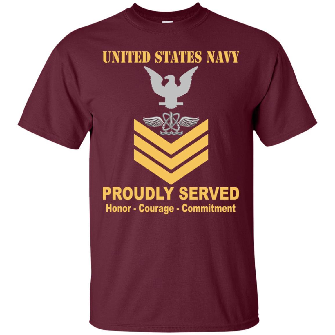 U.S Navy Naval aircrewman Navy AW E-6 Rating Badges Proudly Served T-Shirt For Men On Front-TShirt-Navy-Veterans Nation