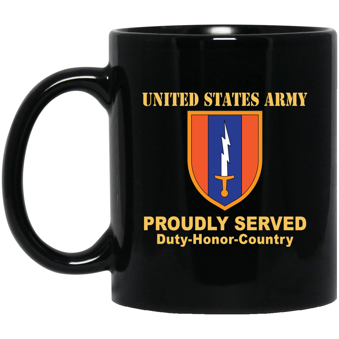 US ARMY 1ST SIGNAL- 11 oz - 15 oz Black Mug-Mug-Army-CSIB-Veterans Nation
