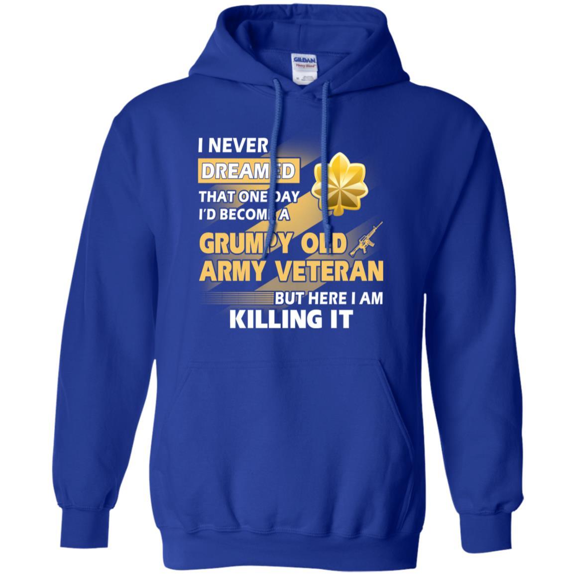 US Army T-Shirt "Grumpy Old Veteran" O-4 Major(MAJ) On Front-TShirt-Army-Veterans Nation