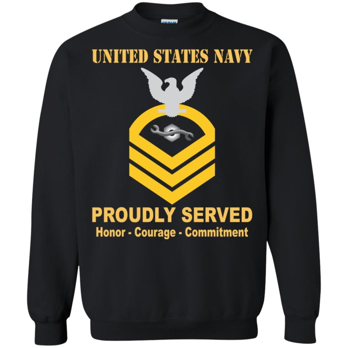 Navy Construction Mechanic Navy CM E-7 Rating Badges Proudly Served T-Shirt For Men On Front-TShirt-Navy-Veterans Nation