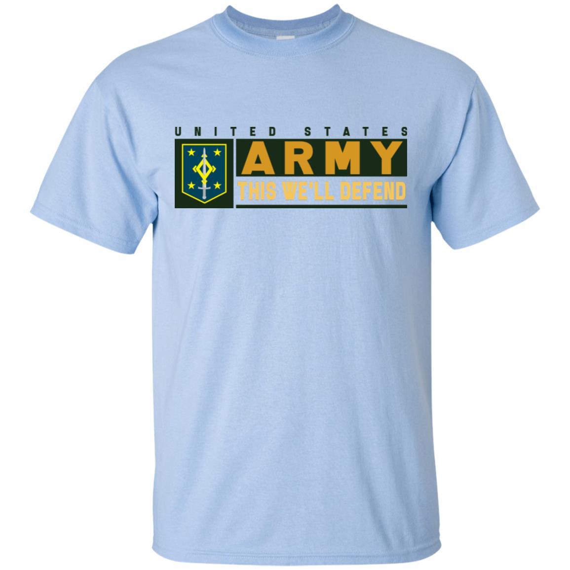 US Army 4TH MANEUVER ENHANCEMENT BRIGADE- This We'll Defend T-Shirt On Front For Men-TShirt-Army-Veterans Nation