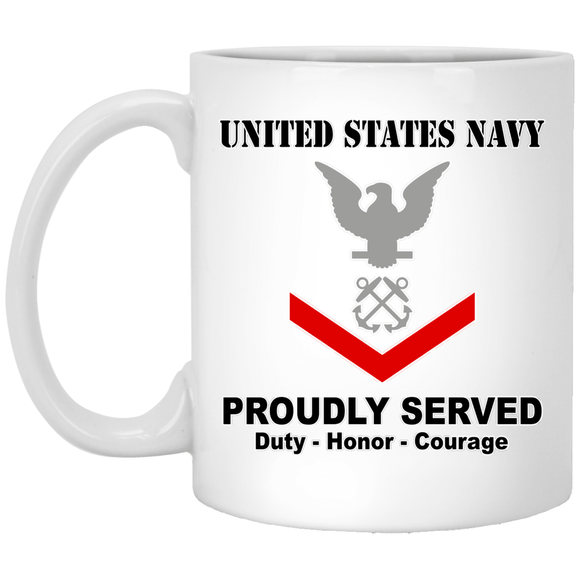 US Navy E-4 Petty Officer Third Class E4 PO3 Noncommissioned Officer Ranks T shirt White Coffee Mug - Stainless Travel Mug-Mug-Navy-Collar-Veterans Nation