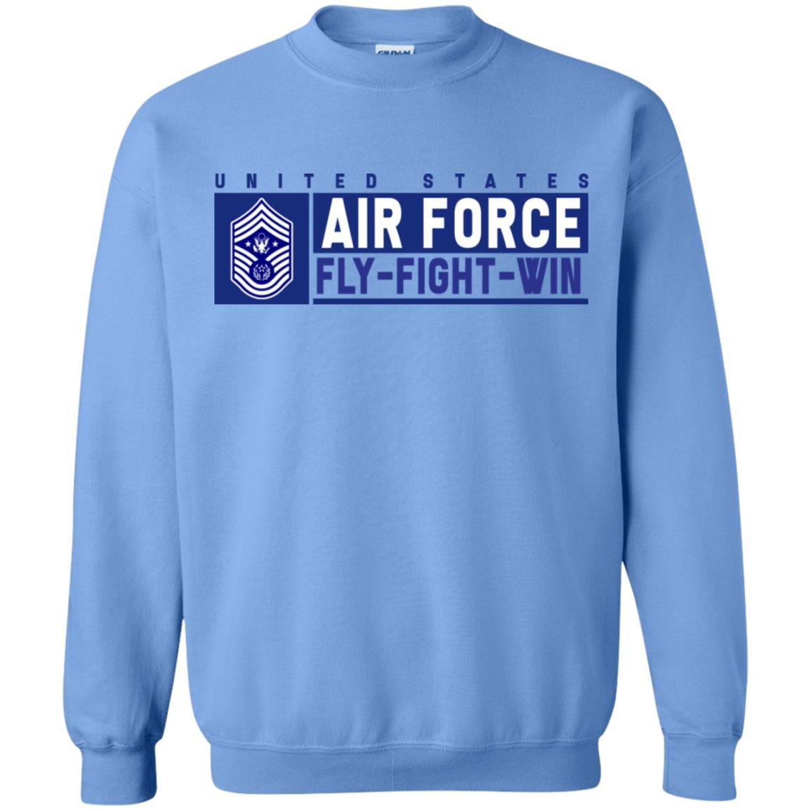 US Air Force E-9 Chief Master Sergeant Of The Air Force Fly - Fight - Win Long Sleeve - Pullover Hoodie-TShirt-USAF-Veterans Nation