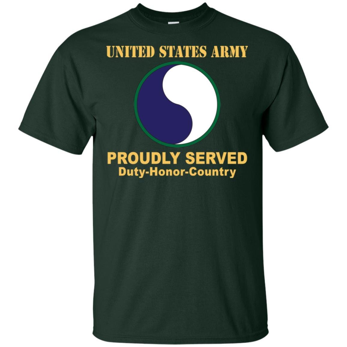 US ARMY 29TH INFANTRY DIVISION CSIB - Proudly Served T-Shirt On Front For Men-TShirt-Army-Veterans Nation